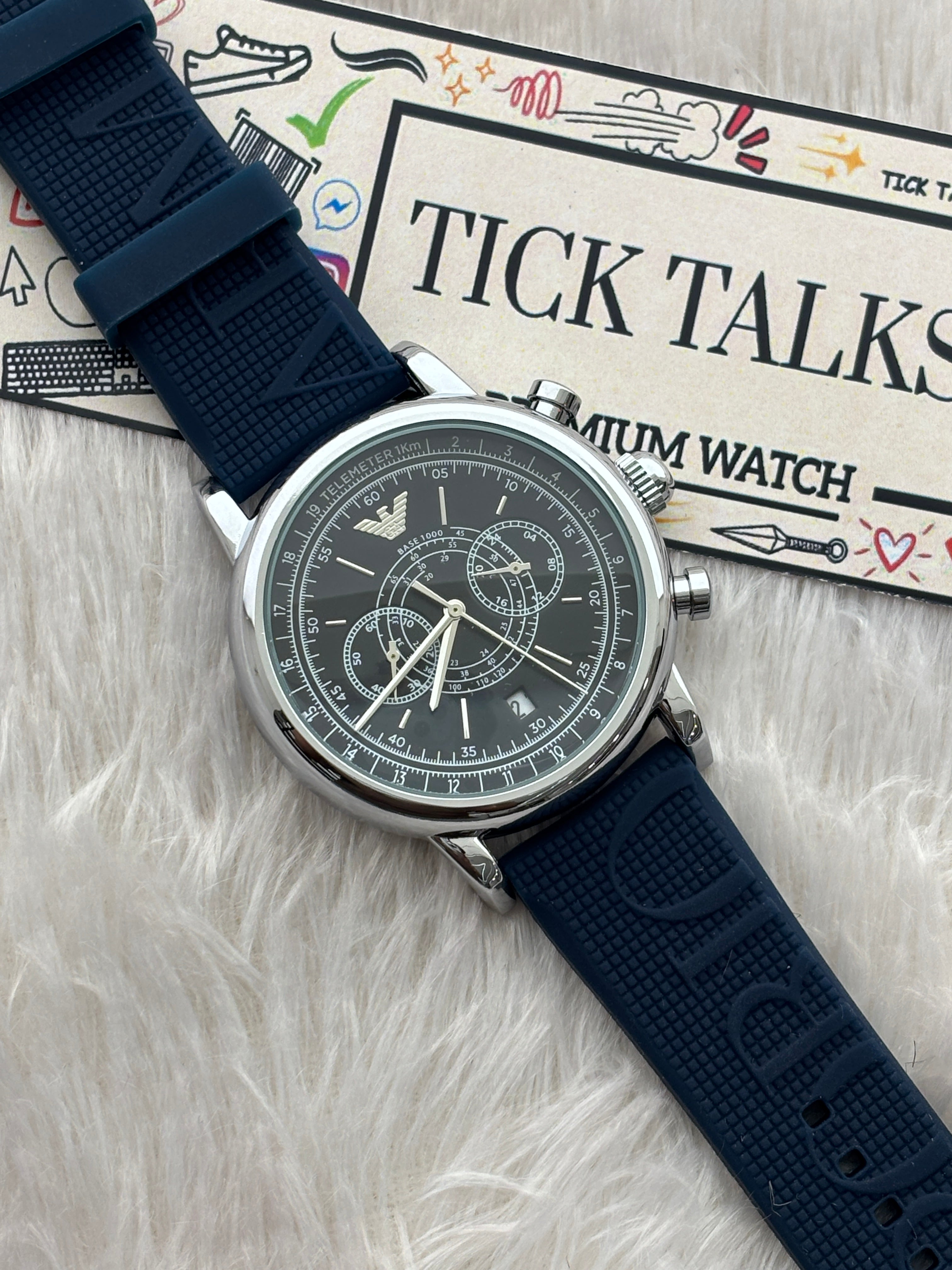 Premium Blue Chronograph Style Watch – Men