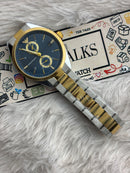 Premium Two-Tone Chronograph Style Luxury Watch Blue Dial – Men