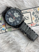 Premium Black Multifunction Style Luxury Watch Black Dial Black Stainless Steel Bracelet – Men