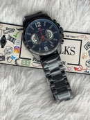 Premium Black Multifunction Style Luxury Watch Black Dial Black Stainless Steel Bracelet – Men