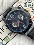 Premium Black Multifunction Style Luxury Watch Black Dial Black Stainless Steel Bracelet – Men