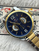 Premium Two-Tone Multifunction Style Luxury Watch Blue Dial – Men