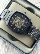 Premium Black Automatic Skeleton Luxury Watch – Men