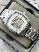 Premium Silver Automatic Skeleton Luxury Watch – Men