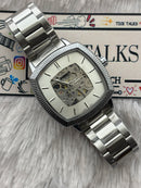 Premium Silver Automatic Skeleton Luxury Watch – Men