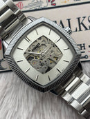 Premium Silver Automatic Skeleton Luxury Watch – Men
