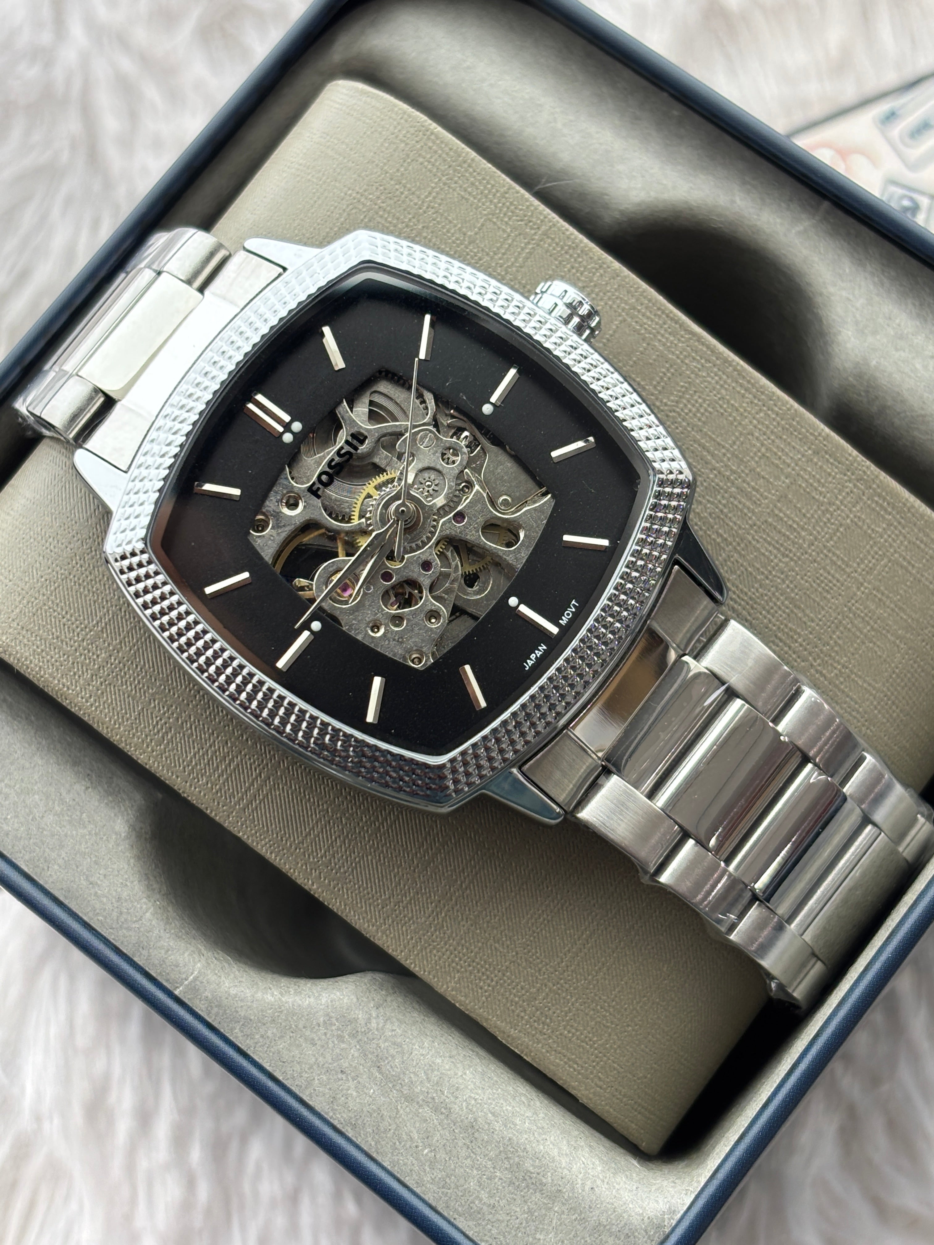 Premium Black Automatic Skeleton Luxury Watch – Men