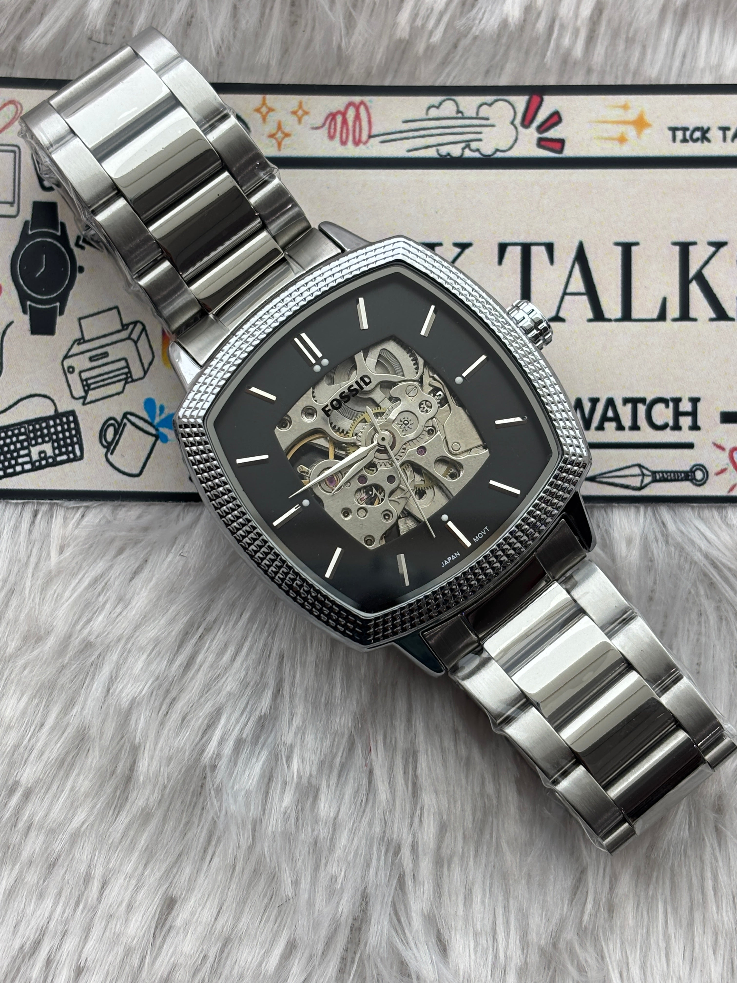 Premium Black Automatic Skeleton Luxury Watch – Men