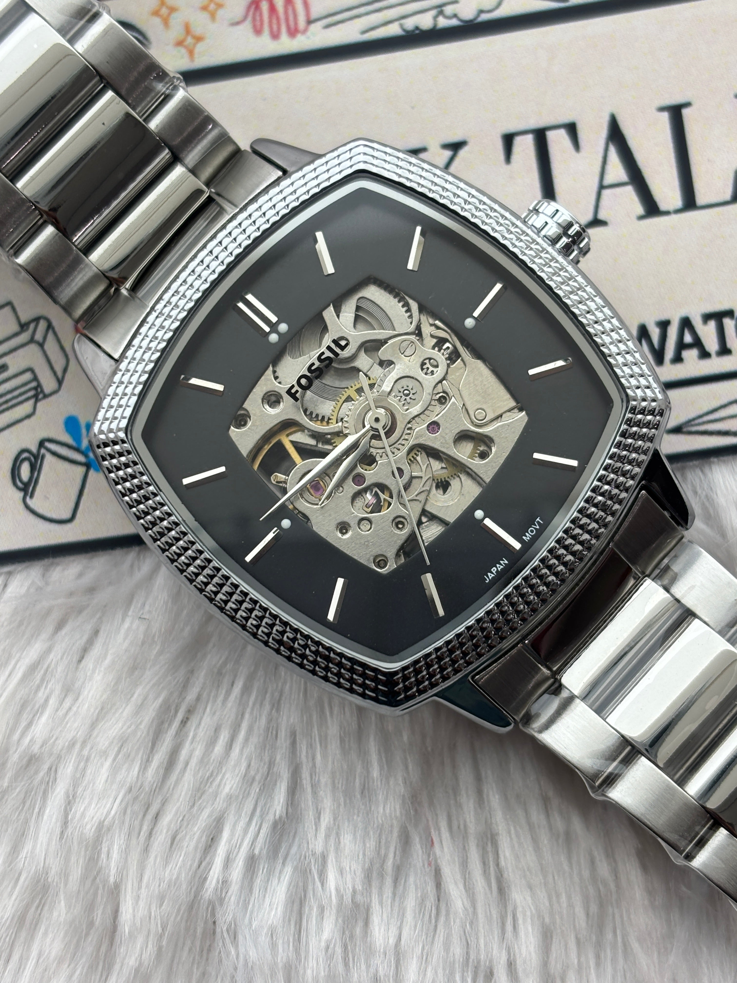 Premium Black Automatic Skeleton Luxury Watch – Men