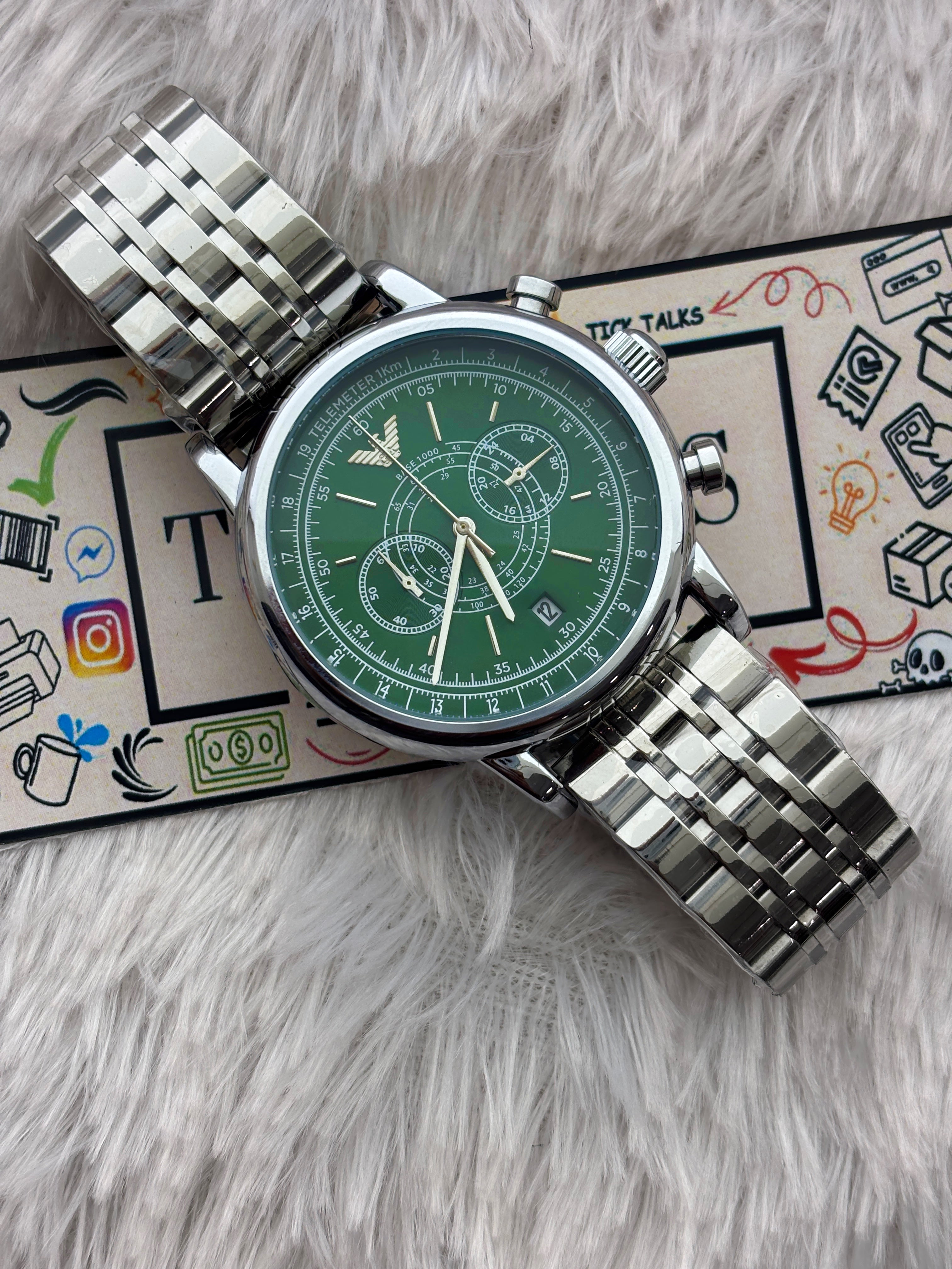 Premium Green Multifunction Luxury Watch – Men