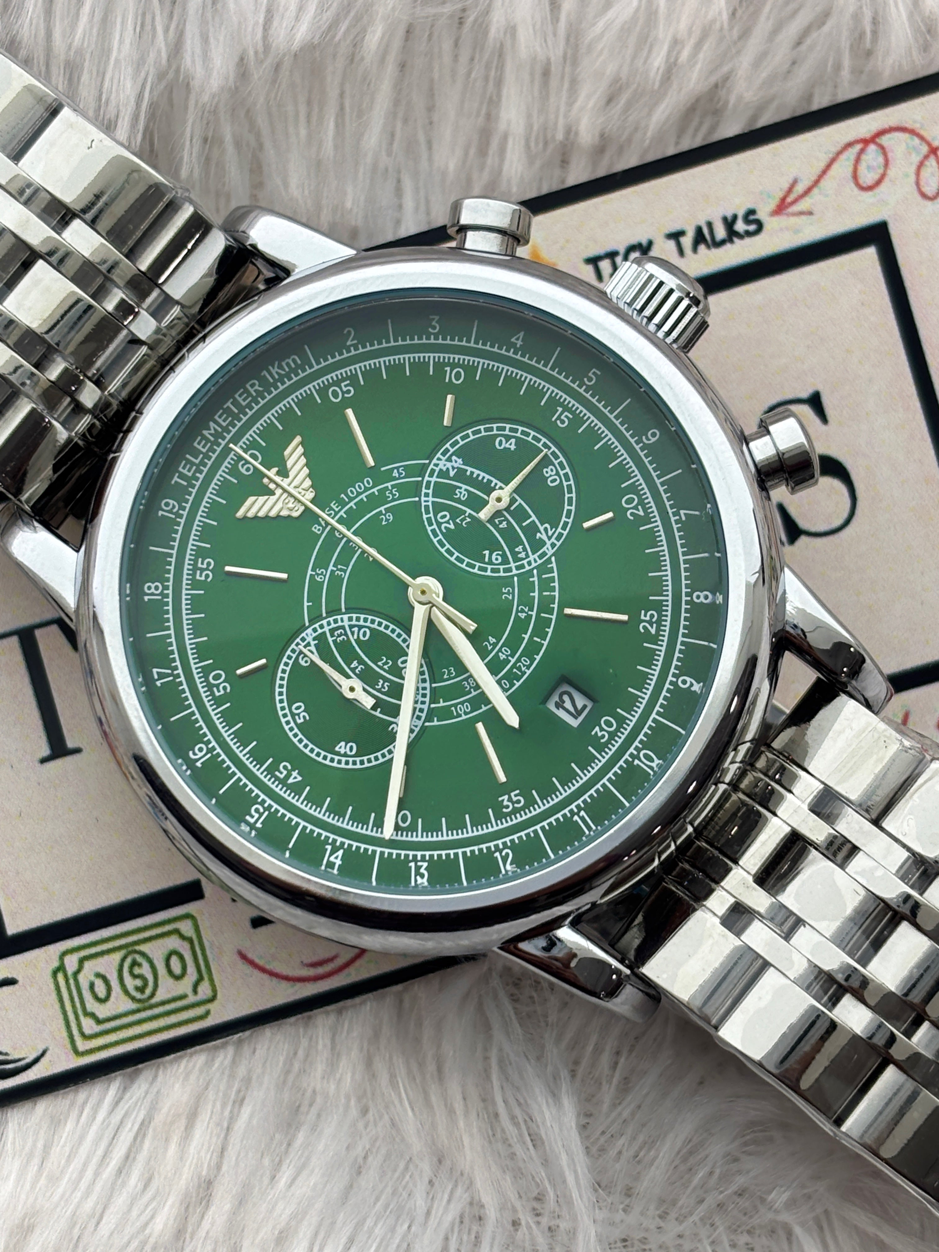 Premium Green Multifunction Luxury Watch – Men