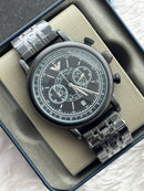 Premium Black Multifunction Luxury Watch – Men