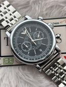 Premium Black Multifunction Luxury Watch – Men