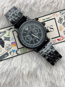 Premium Black Multifunction Luxury Watch – Men