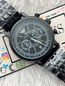 Premium Black Multifunction Luxury Watch – Men