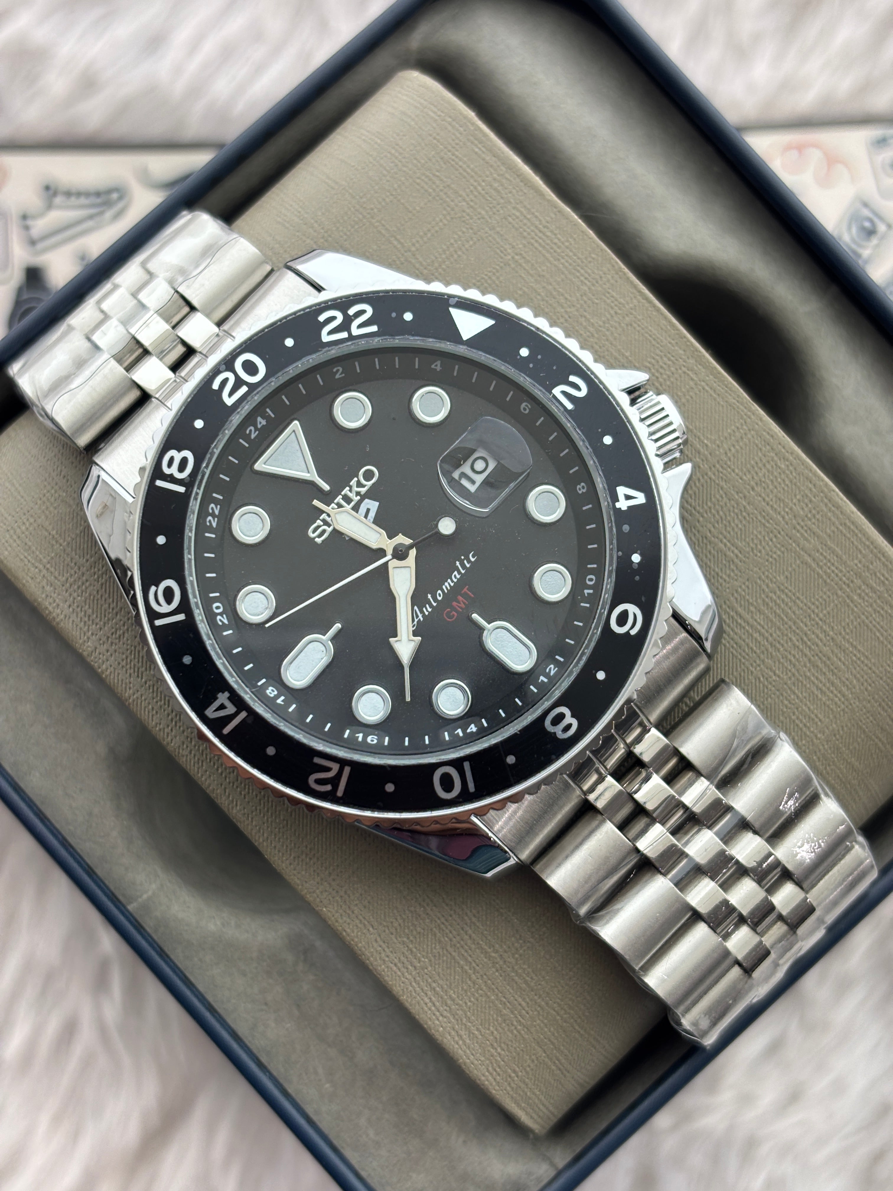 Premium Black GMT Automatic Luxury Watch – Men