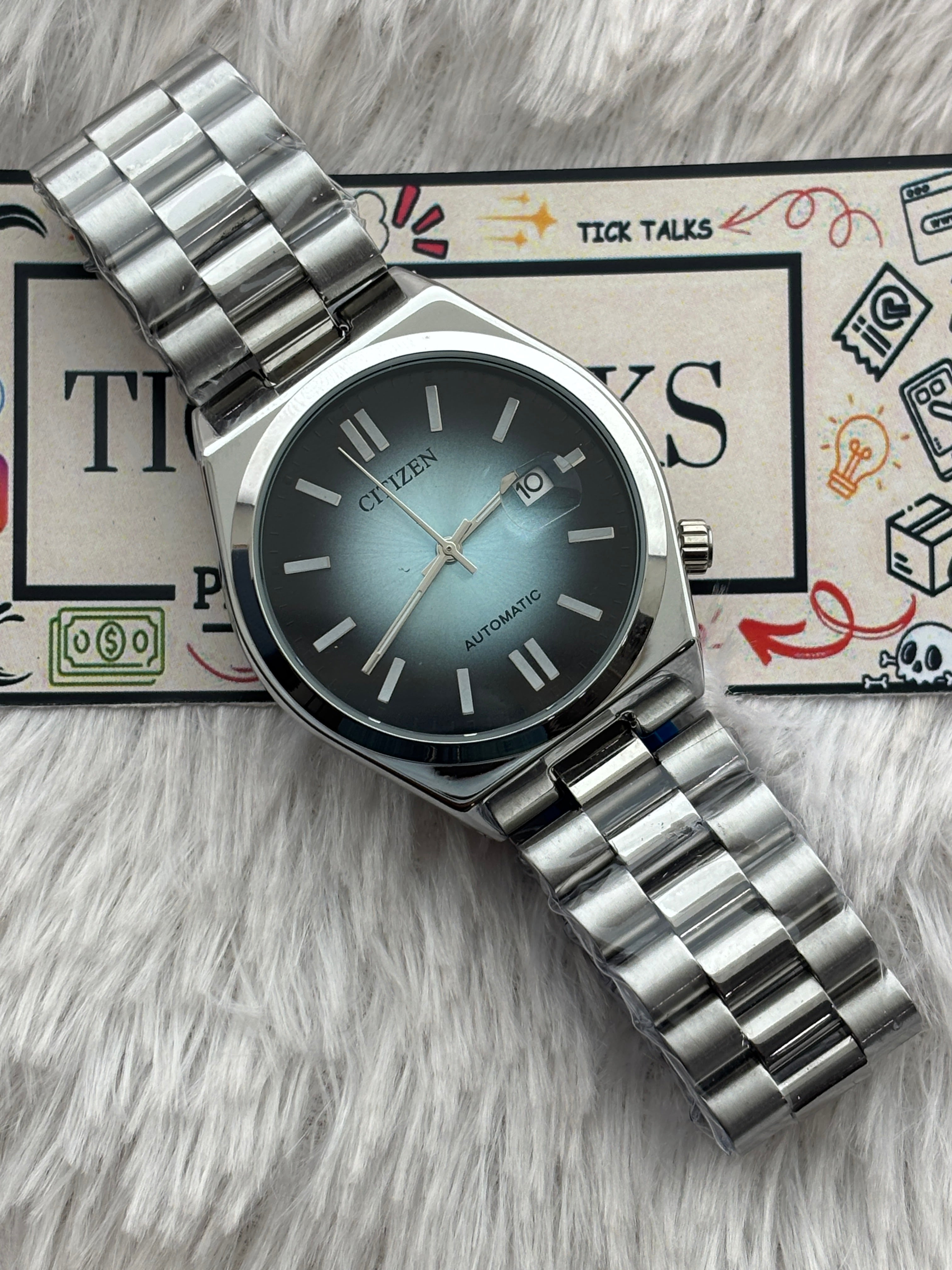 Premium Ice Blue Automatic Luxury Watch – Men