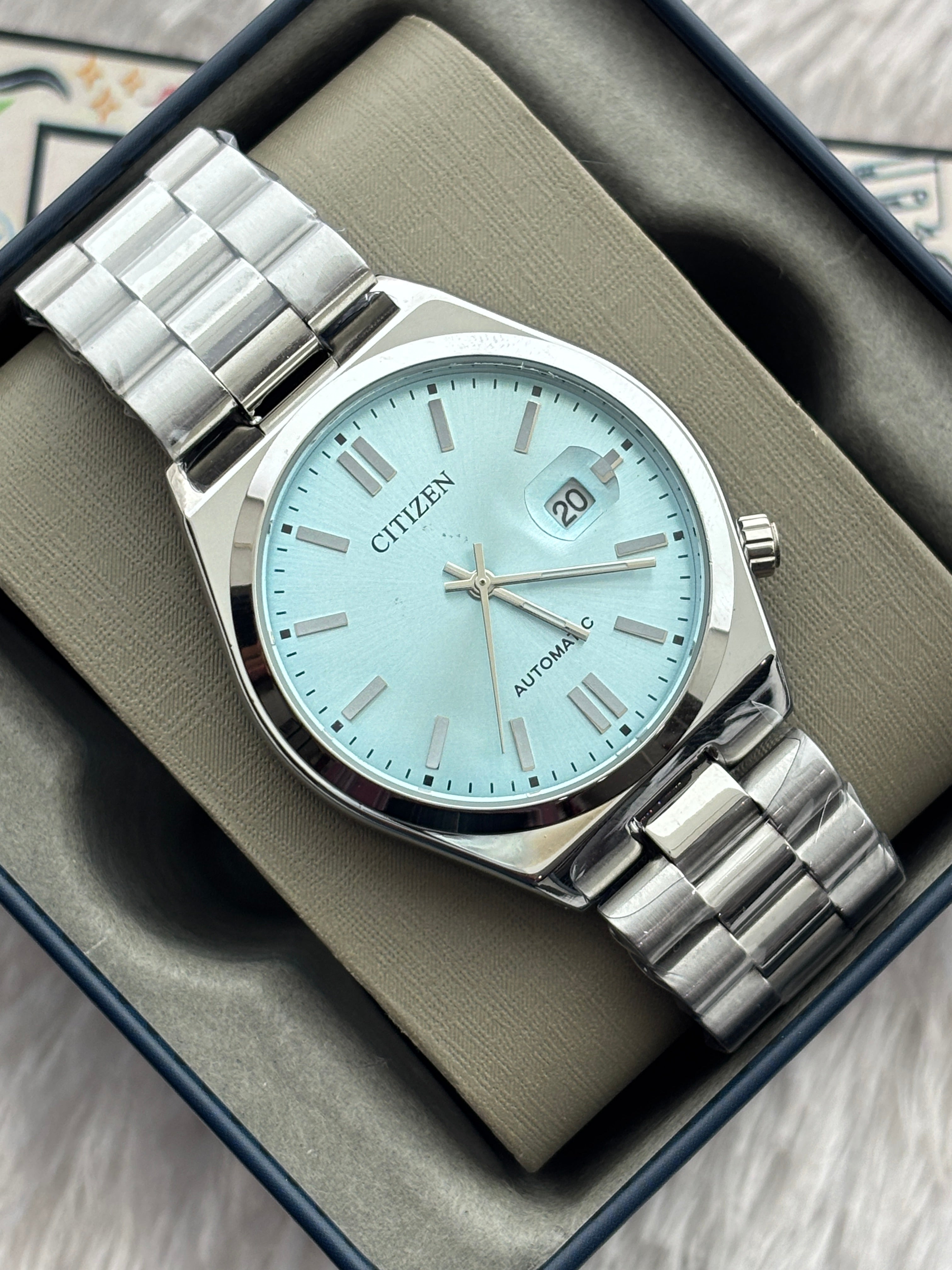 Premium Ice Blue Automatic Luxury Watch – Men