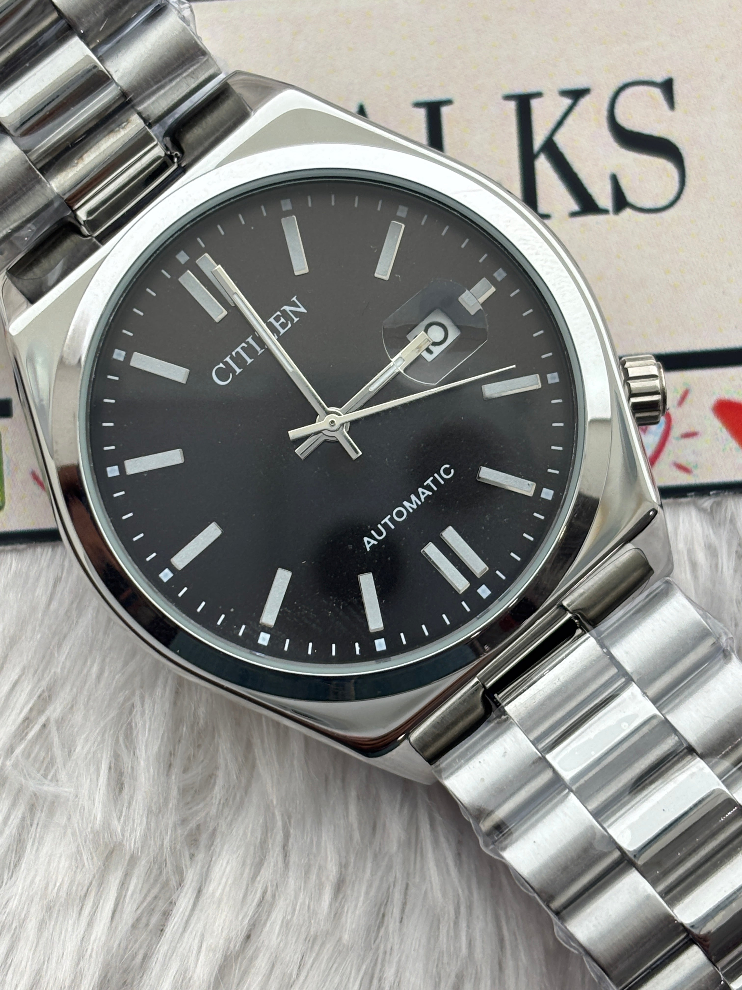 Premium Black Automatic Luxury Watch – Men