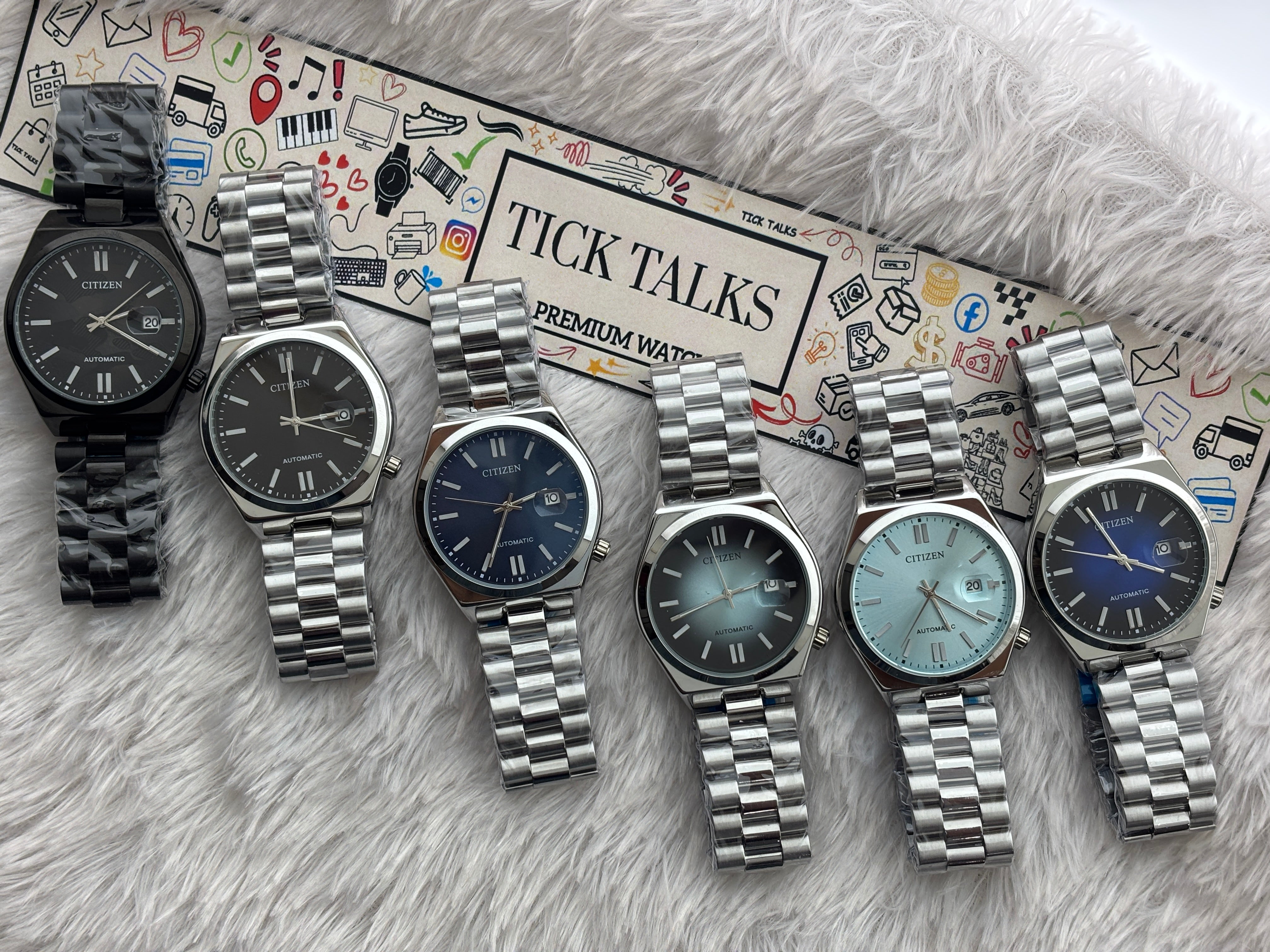 Premium Ice Blue Automatic Luxury Watch – Men