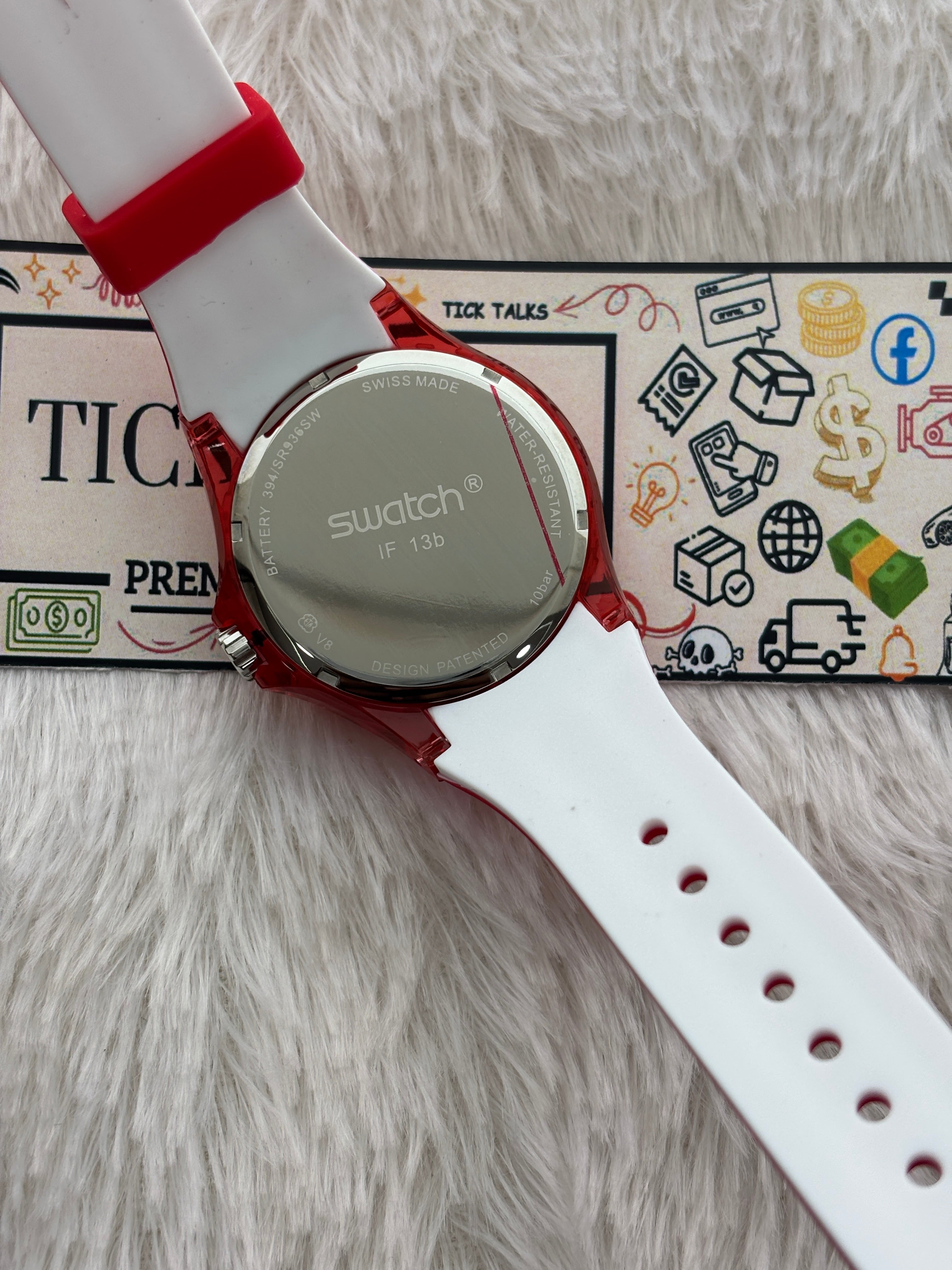Red Transparent Sport Men’s Watch with Silicone Strap