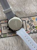 Transparent White Sport Men’s Watch with Silicone Strap