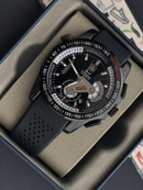 Premium Black Racing Chronograph Rubber Strap Luxury Watch – Men