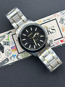 Premium Two-Tone Black Dial Luxury Watch Steel Bracelet – Men