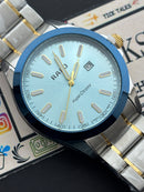 Premium Two-Tone Ice Blue Dial Luxury Watch Steel Bracelet – Men