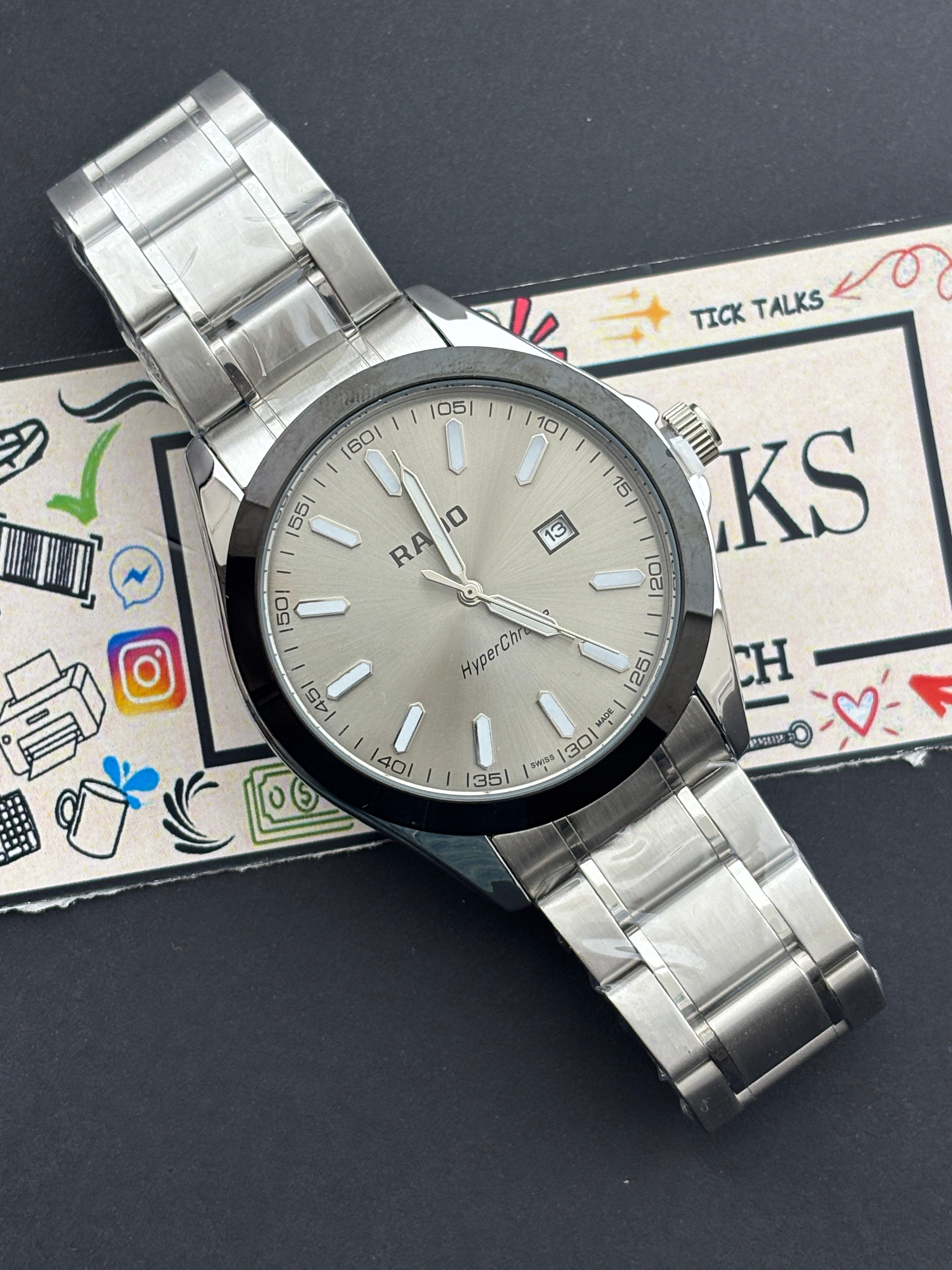Premium Silver White Dial Luxury Watch Steel Bracelet – Men