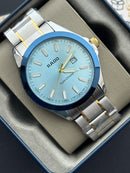 Premium Two-Tone Ice Blue Dial Luxury Watch Steel Bracelet – Men