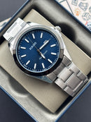 Premium Silver Blue Dial Luxury Watch Steel Bracelet – Men