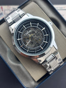 Premium Skeleton Automatic Style Luxury Watch Silver Dial Stainless Steel Bracelet – Men