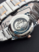 Premium Two-Tone Skeleton Automatic Watch – Men