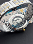 Premium Gold Skeleton Automatic Watch – Men
