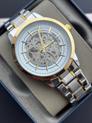 Premium Gold Skeleton Automatic Watch – Men