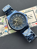 Premium Blue Skeleton Automatic Watch – Men