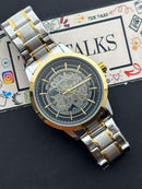 Premium Gold Skeleton Automatic Watch – Men