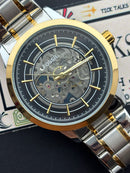 Premium Gold Skeleton Automatic Watch – Men