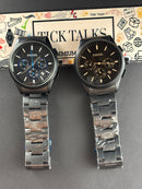 Premium Black Chronograph Style Luxury Watch Black Steel Bracelet – Men