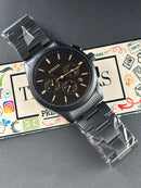 Premium Black Chronograph Style Luxury Watch Black Steel Bracelet – Men