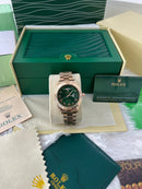 Rose Gold Green Dial Day-Date Luxury Steel Watch
