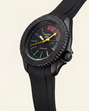 Black Automatic Dive Men’s Watch with Multicolor Dial & Sport Strap