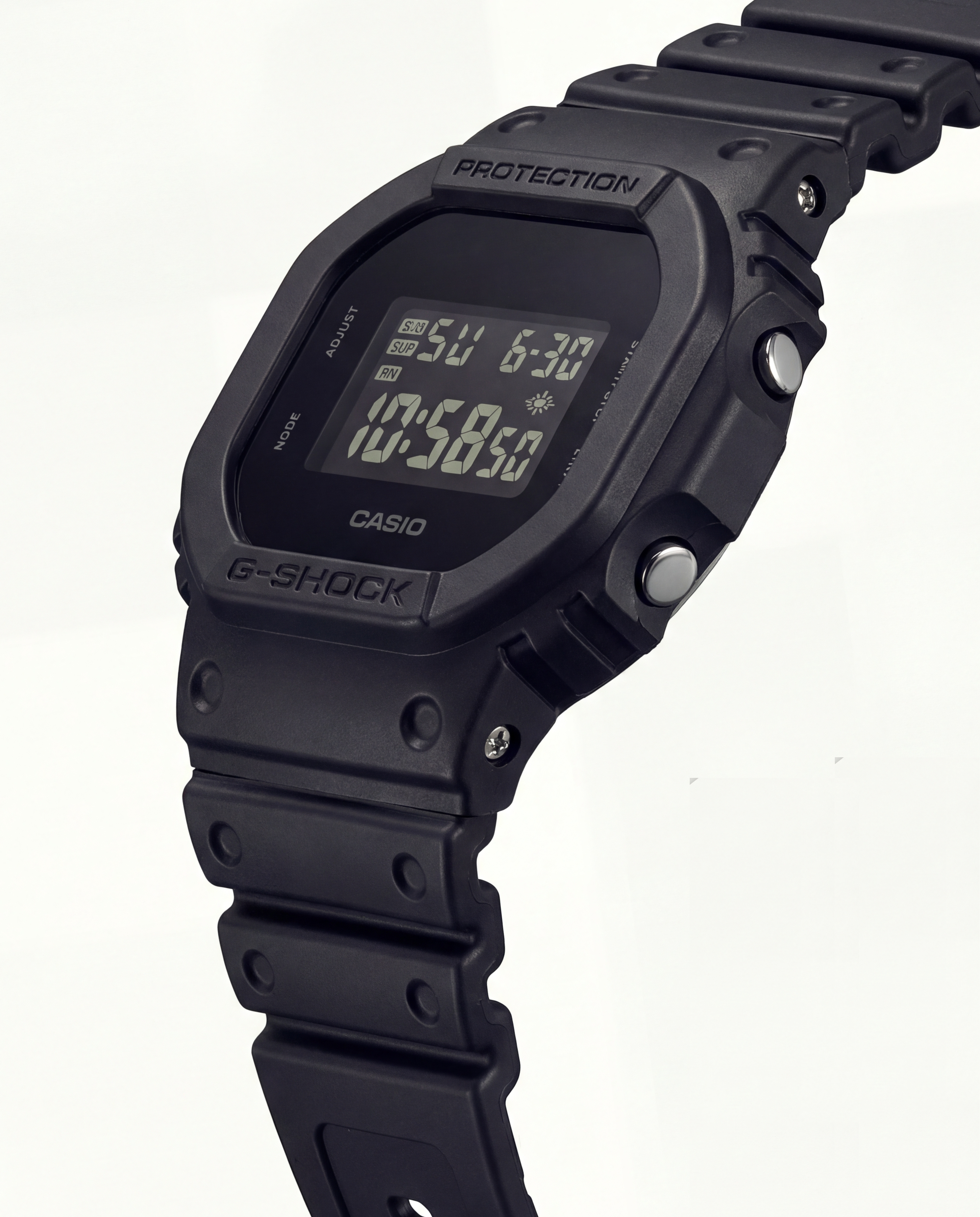 Classic All-Black Digital Men’s Watch with Shock-Resistant Square Case