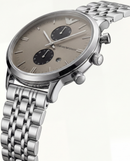 Champagne Grey Chronograph Men’s Watch with Full Silver Stainless Steel Bracelet