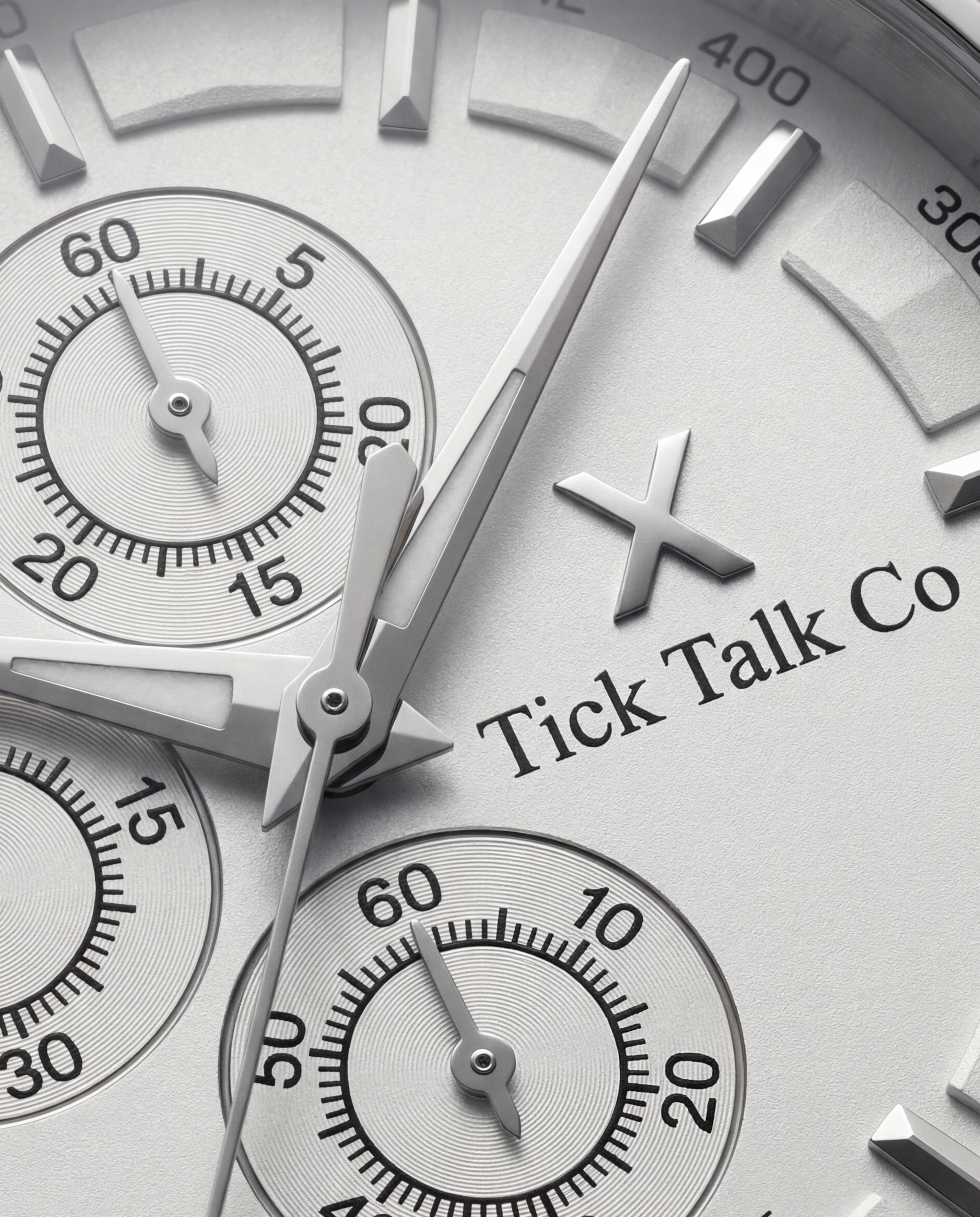 Silver Stainless Steel Chronograph with White Dial