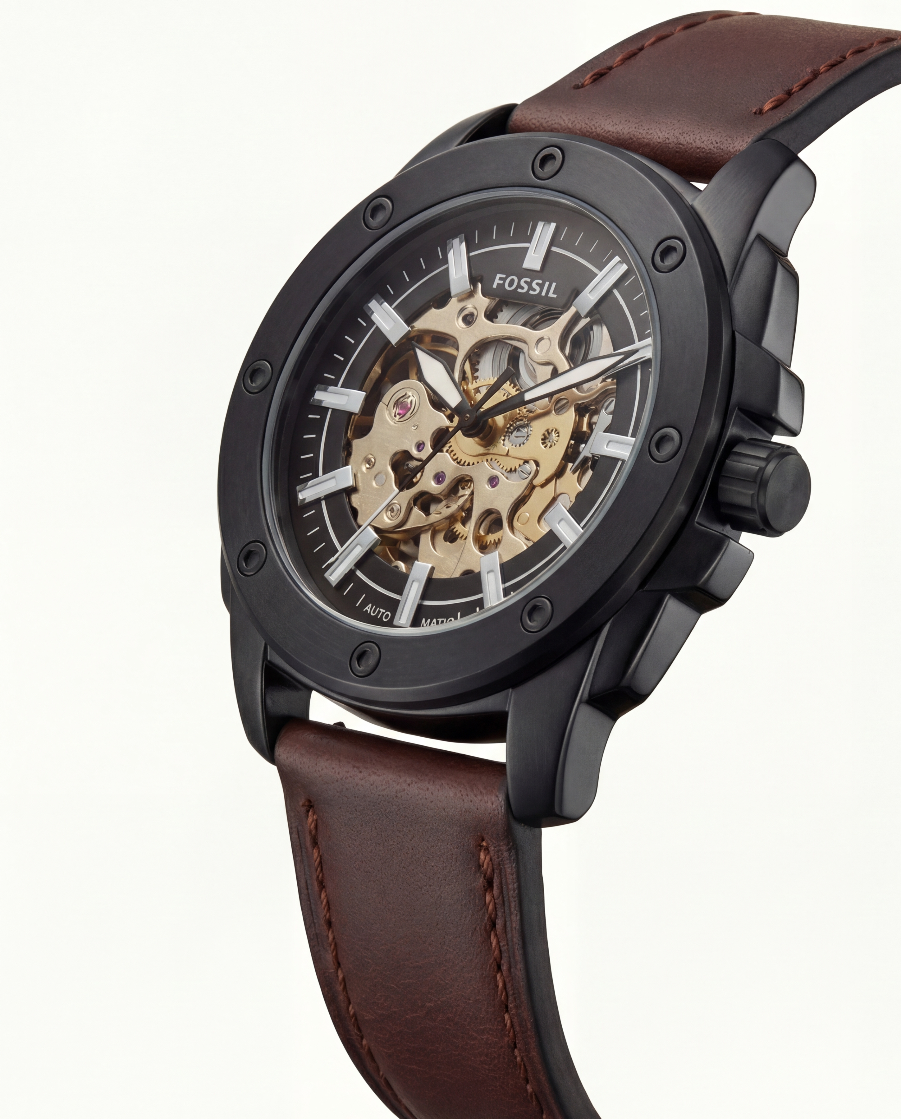 Vintage Black Skeleton Dial Men’s Automatic Watch