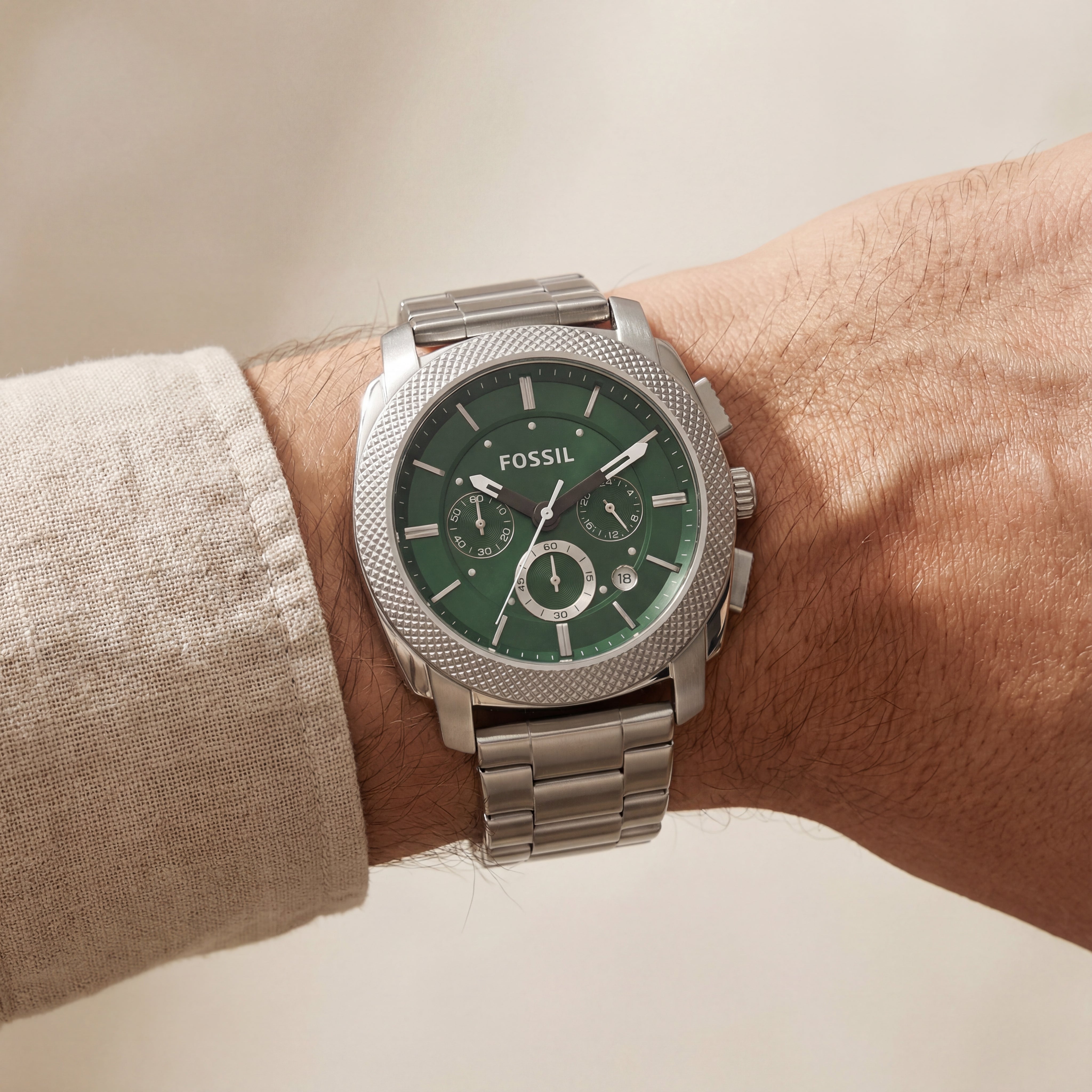 Emerald Green Chronograph Stainless Steel Men’s Watch