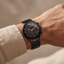 Luxury Chronograph Men’s Watch with Black Dial & Rose Gold Accents