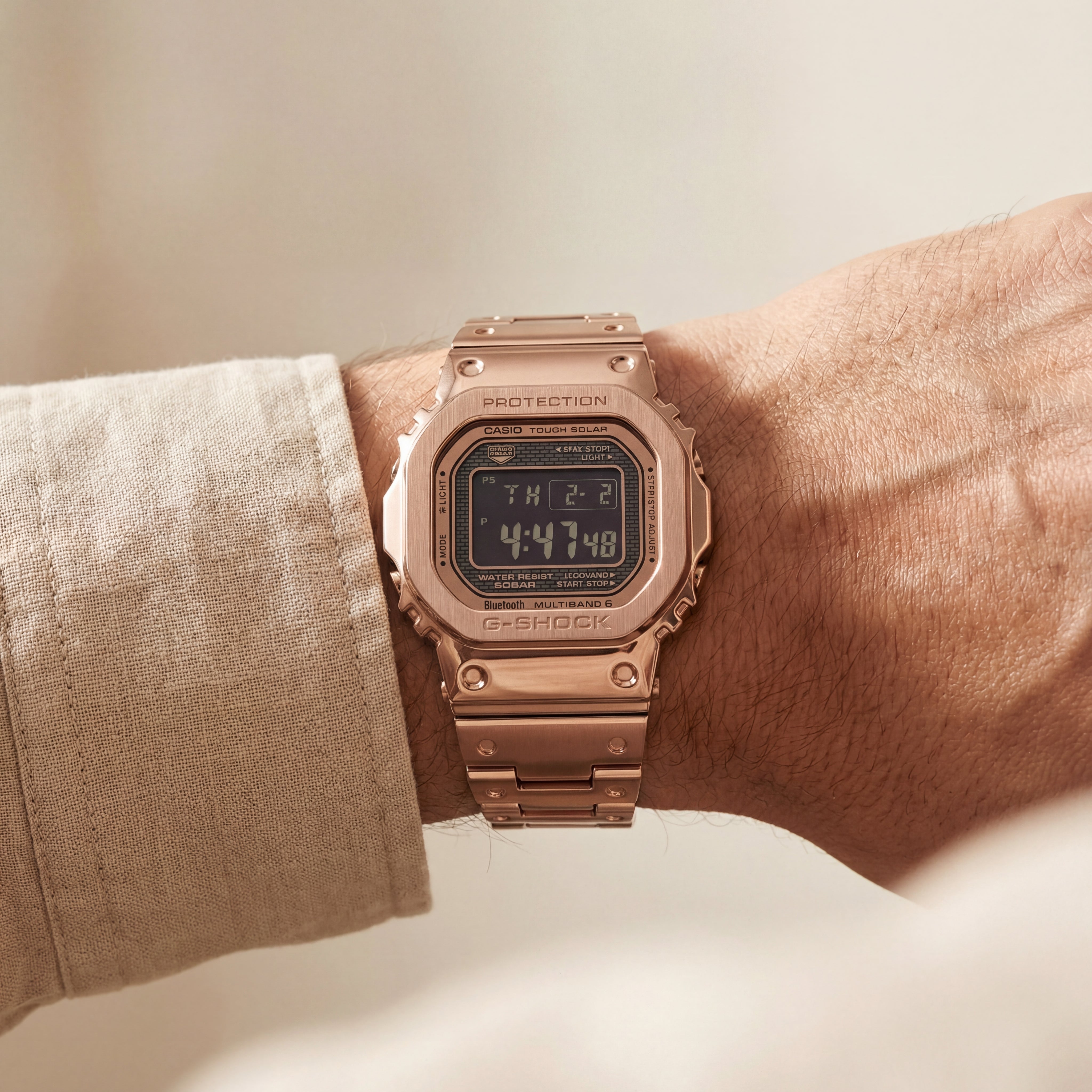 Rose Gold Square Digital Metal Men’s Watch